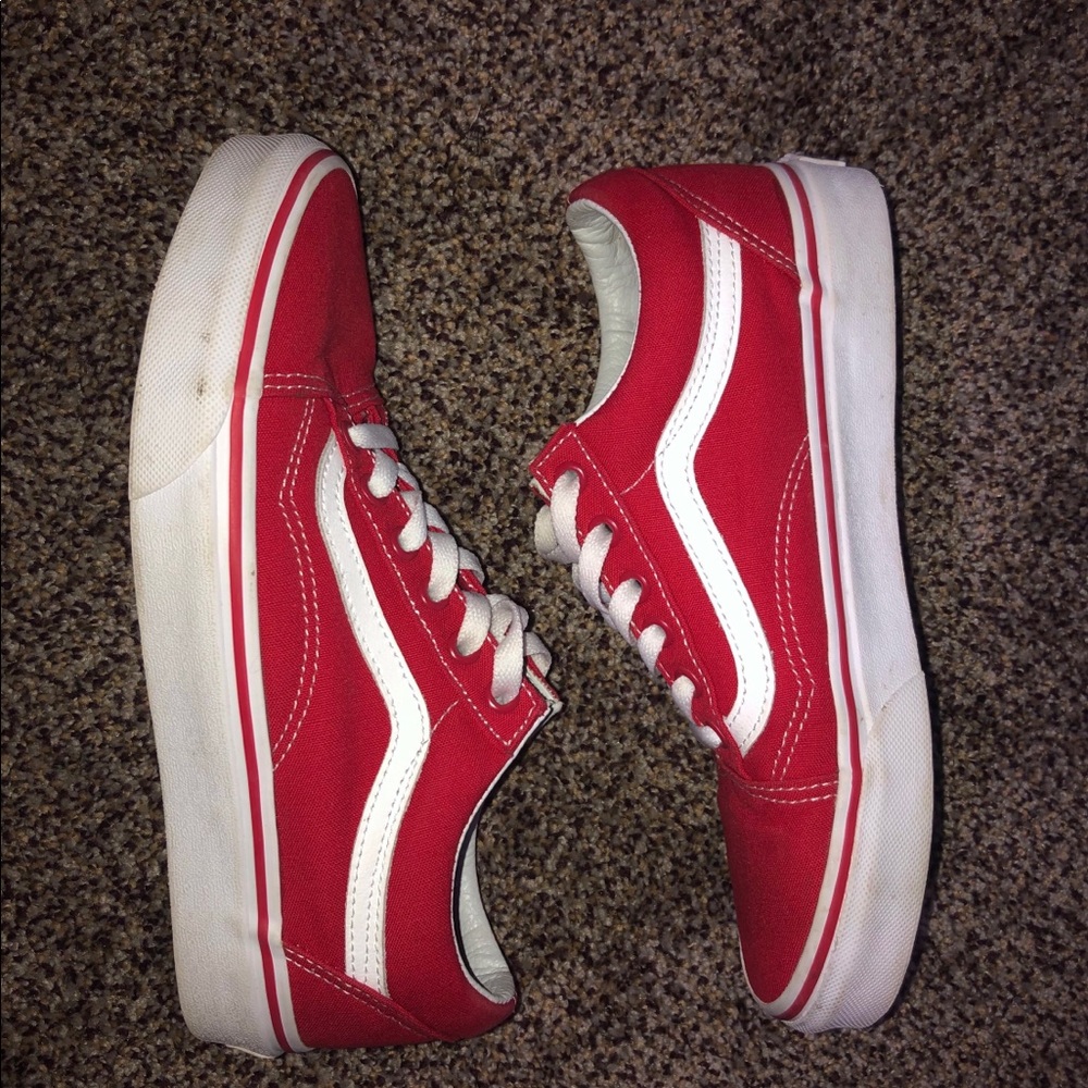 Vans Old Skool Shoes- Red (Worn twice)